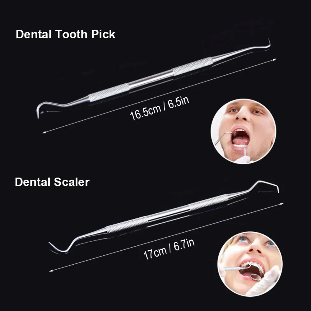

4pcs Stainless Steel Dental Tools Kit Dentists Pick Tool Teeth Scraper Set for Personal & Professional Use