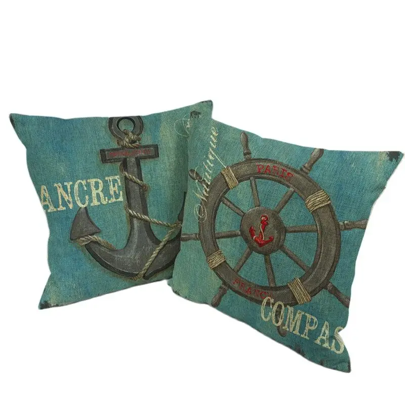 Чехол для подушки брендовый чехол с красным якорем 45*45 см квадратный морской
