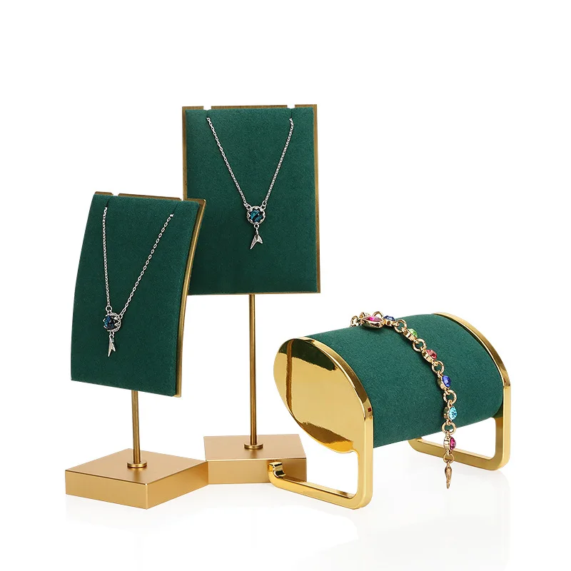 necklace pendant display stand Jewelry high-end jewelry  factory direct metal microfiber jewelry display props display stand
