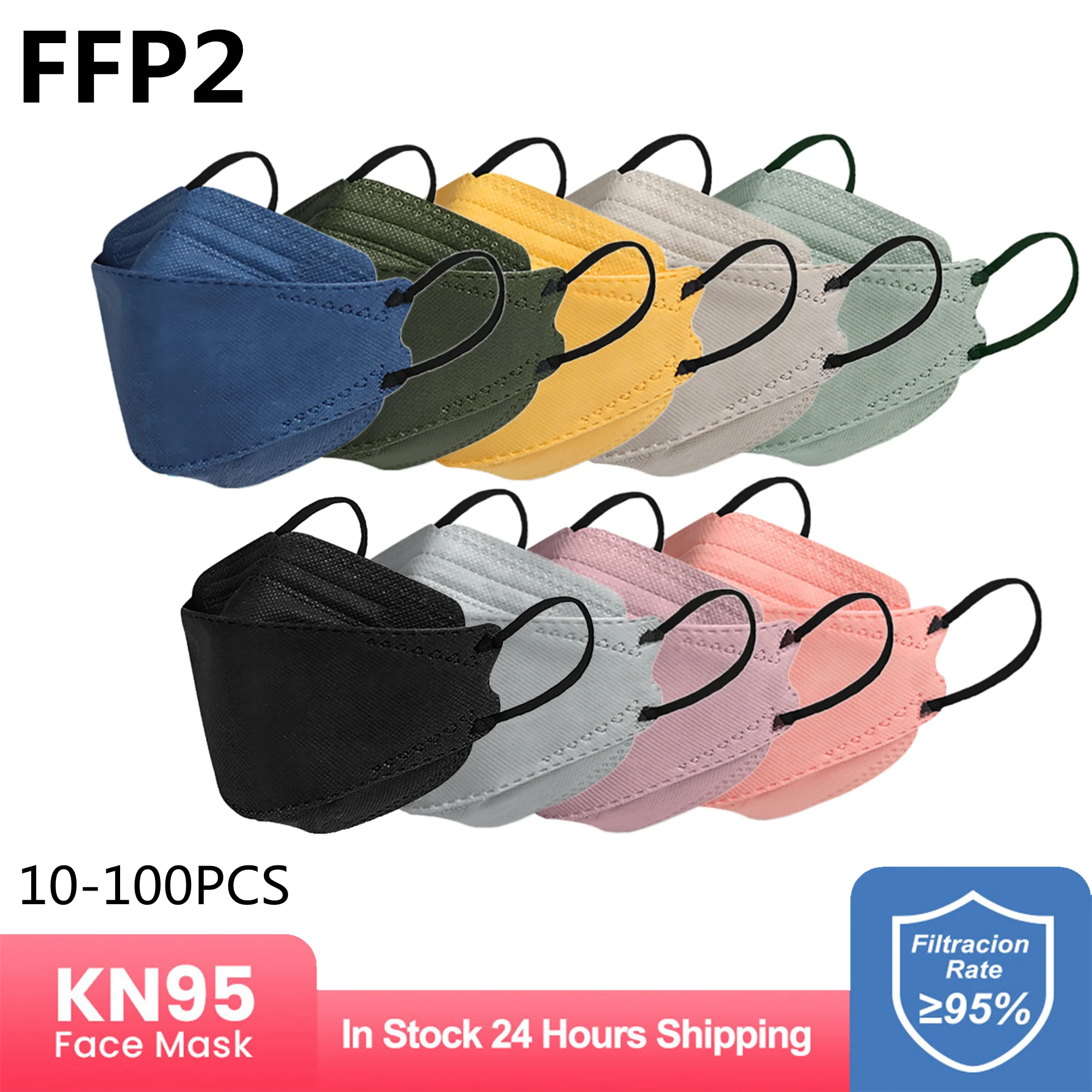 Mascarillas FFP2 Colores KN95 Fish Mask FPP2 Homologada ffp2mask Korean Masks Adult ffp2reutilizable Morandi Masque ffp 2 | Безопасность