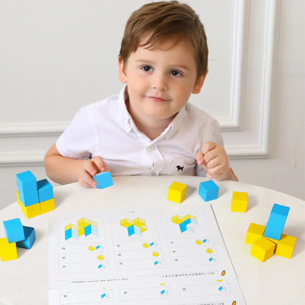 

Wooden Assembled Building Blocks Early Education Three-dimensional Toys Children's Building Educational Learning Toys