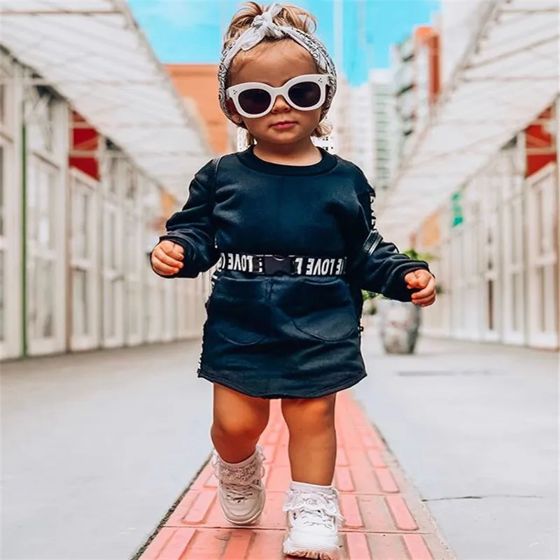 High Quality Autumn Baby Children Pullover Dress Long Sleeve Comfortable Gray Toddler Girl Cute Princess Casual | Детская одежда и