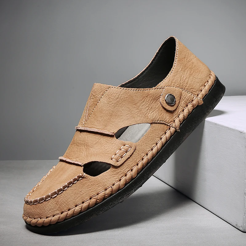 

Men Rubber Sandal Shoes Sandals Men Mens Summer Leather Sandalias De Cuero Para Hombre Outdoor Geta Male