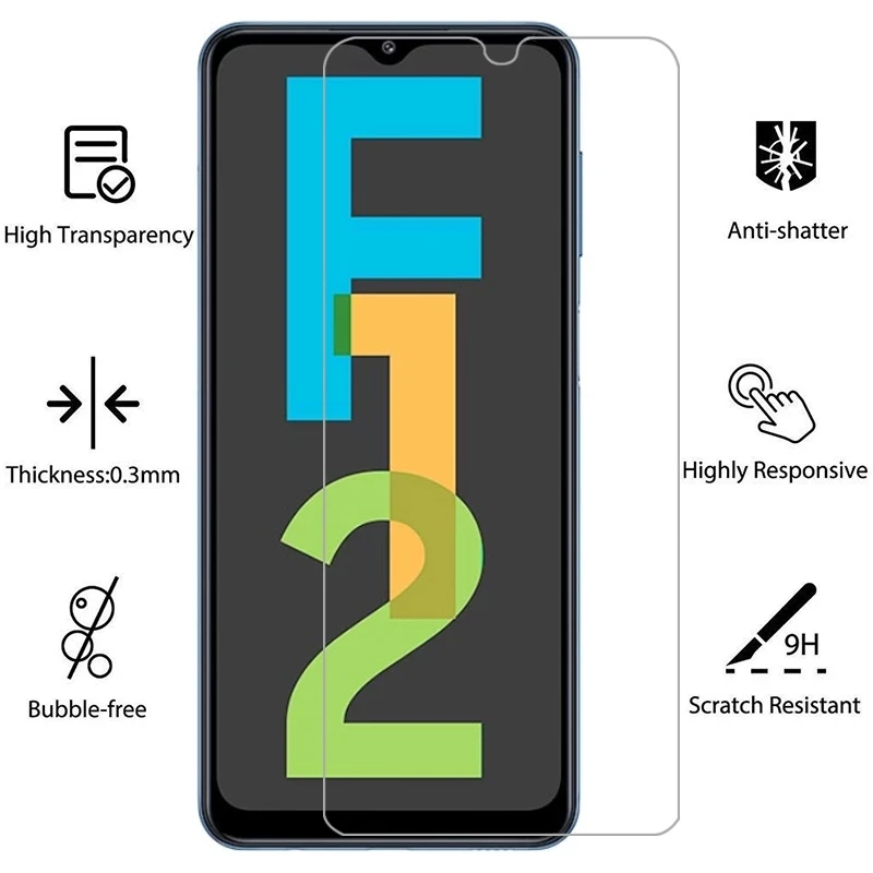 Для Samsung Galaxy F02s / F12 6 5 &quotпрозрачное закаленное стекло 9H 2.5D Премиум-защитная пленка