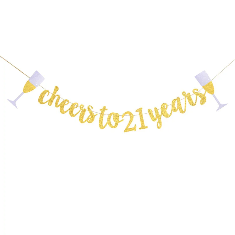 Золотая гирлянда с надписью Cheers To Years для 30 го 40 60 70 80 90 дня рождения свадьбы юбилея