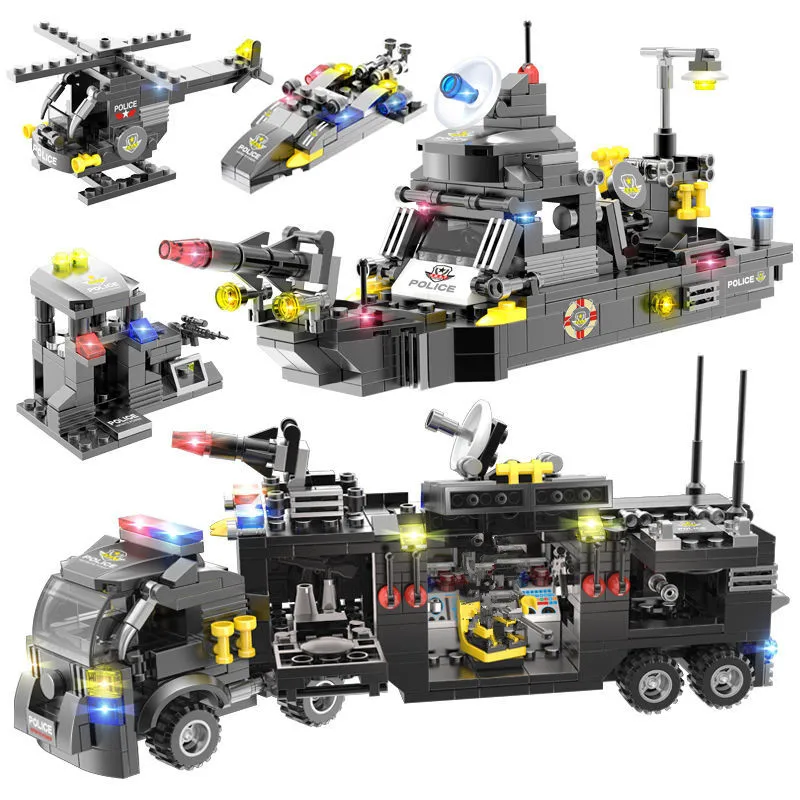 792 шт. SWAT в форме снежного барса Storm войска военный корабль полиция города