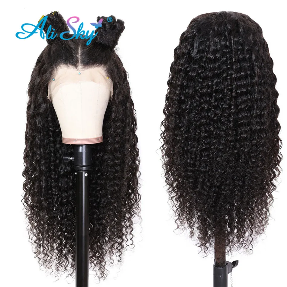 Deep Curly 4x4 5x5 Lace Closure Wig13x4 13x6 Lace Front Wig 100% Real Human Hair 32inch Curly Pre Plucked HD Lace Glueless Sky
