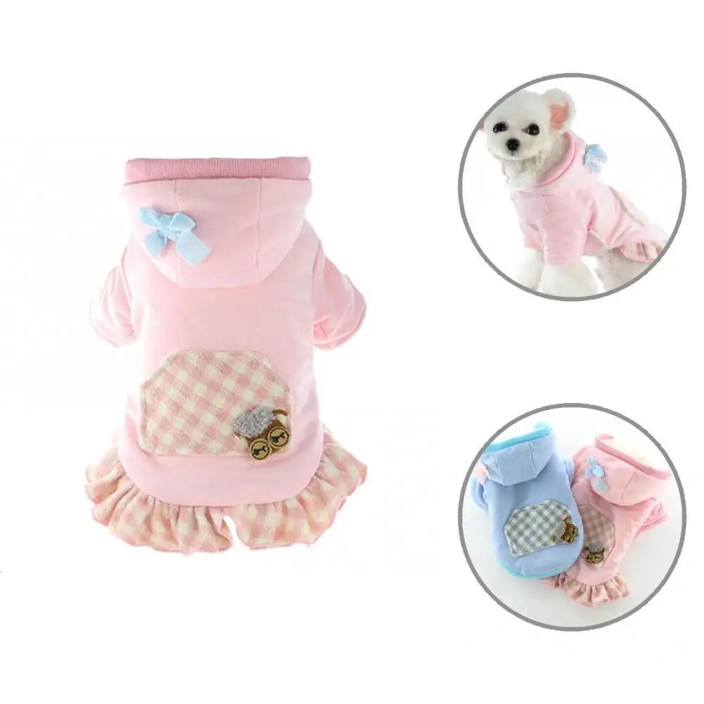 

Comfortable With Button Bowknot Plaid Decor Pet Costume Pet Supplies