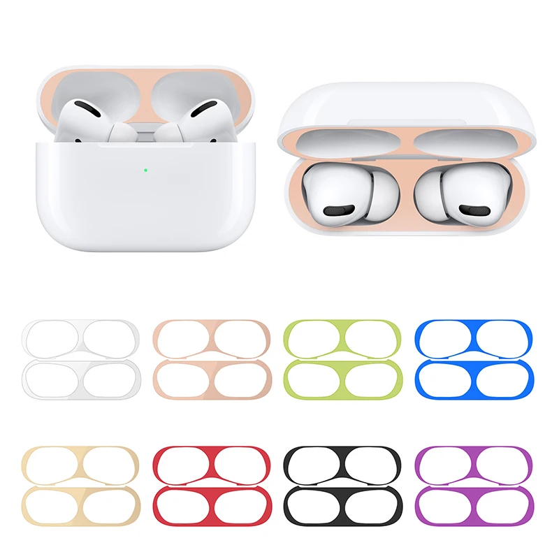 Металлическая Пылезащитная наклейка для Apple AirPods Pro Чехол защитная пленка Air Pods 3