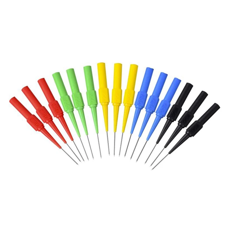 15 шт. изоляции неразрушающего пирсинг зонда комплект мультиметр с защитой от проколов Тесты набор зондов для извлечения типа «банан» 4 мм гн...