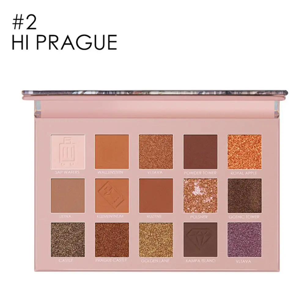 15 цветов палитры теней для век легкие к Применение градиент Звездное зеленый