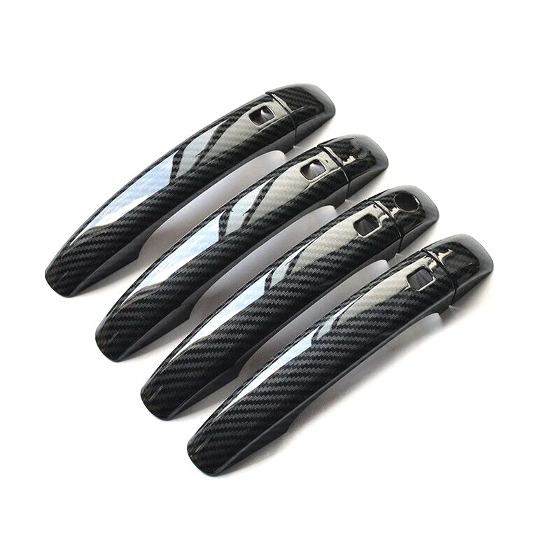 

For Audi A4 B8 A5 8T 8F Q3 8U Q5 Car Front Rear Door Grab Handle Inserts Cover carbon fiber Catch Stickers Overlays Protection