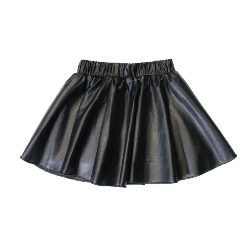 Детская одежда осень 2019 для девочек полуоблегающая юбка детская кожаная