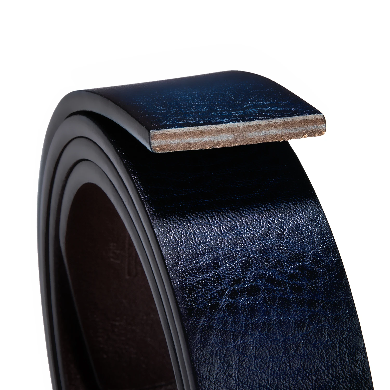 

Hi-Tie High Quality Genuine Leather Luxury Belts for Men Brand Designer Brown Buckle Blue Leather Jeans Belt Cowboy Belts Men