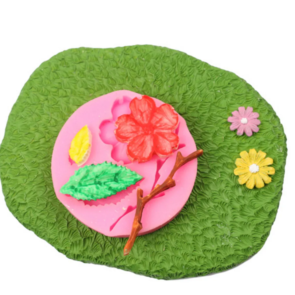 Персиковый цвет силиконовая форма ветка Sugarcraft листья помадка Декор торт