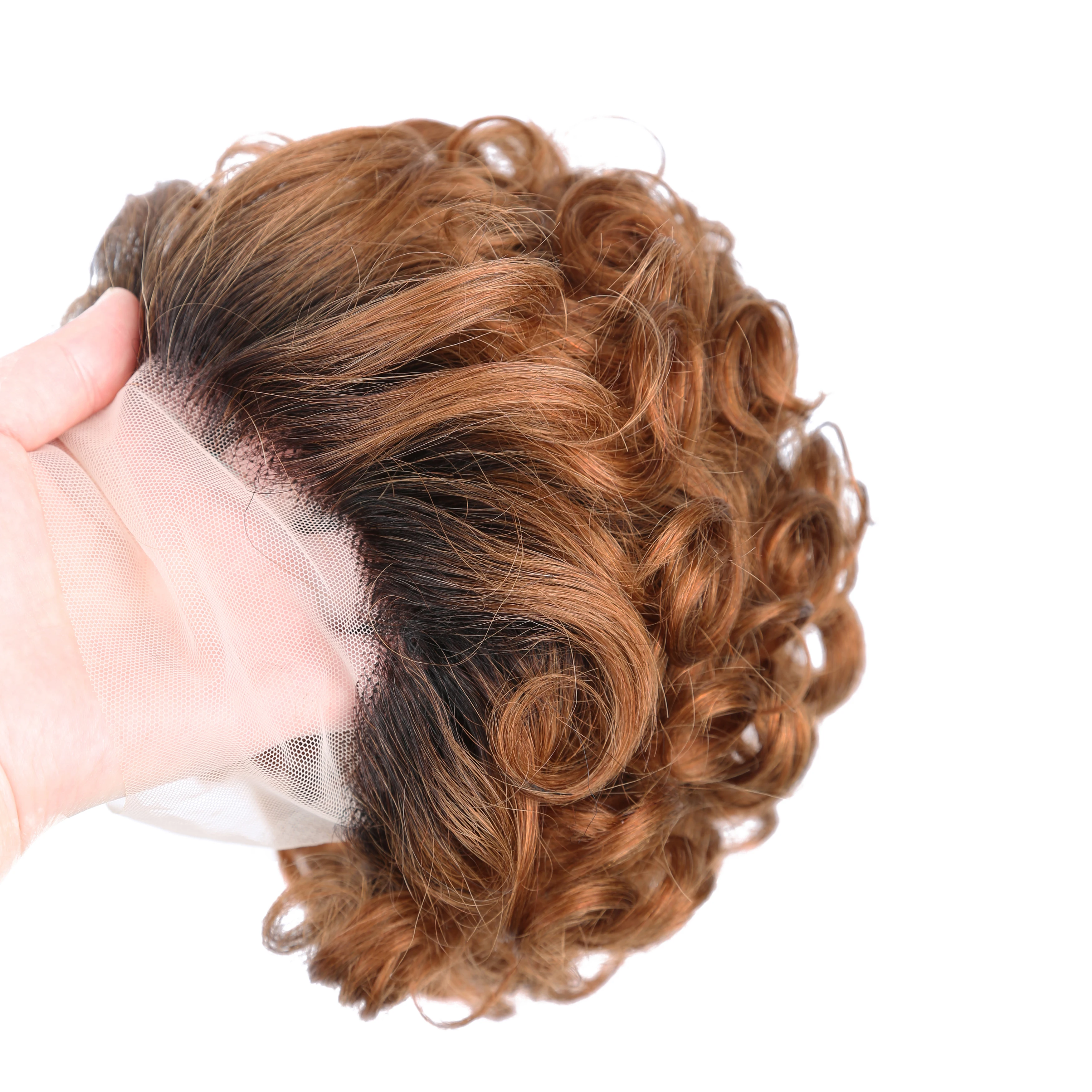 

Cheap Short Pixie Cut Lace Wig Human Hair Fumi Curly 13x1 Part Lace Wigs For Women Ombre 613 Blonde Brown Loose Curly Pixie Wig