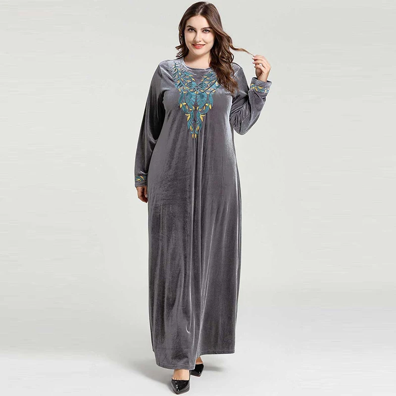 Мусульманское платье в дубайском стиле мусульманская Турецкая Мода размера плюс