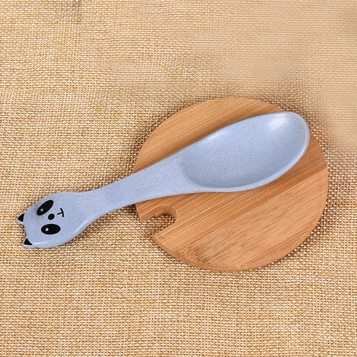 

Wheat Straw Tableware Baby Bowl Spoon Cartoon Panda Child Anti-scalding Anti-fall Dinnerware Microwave Available Cutlery Set