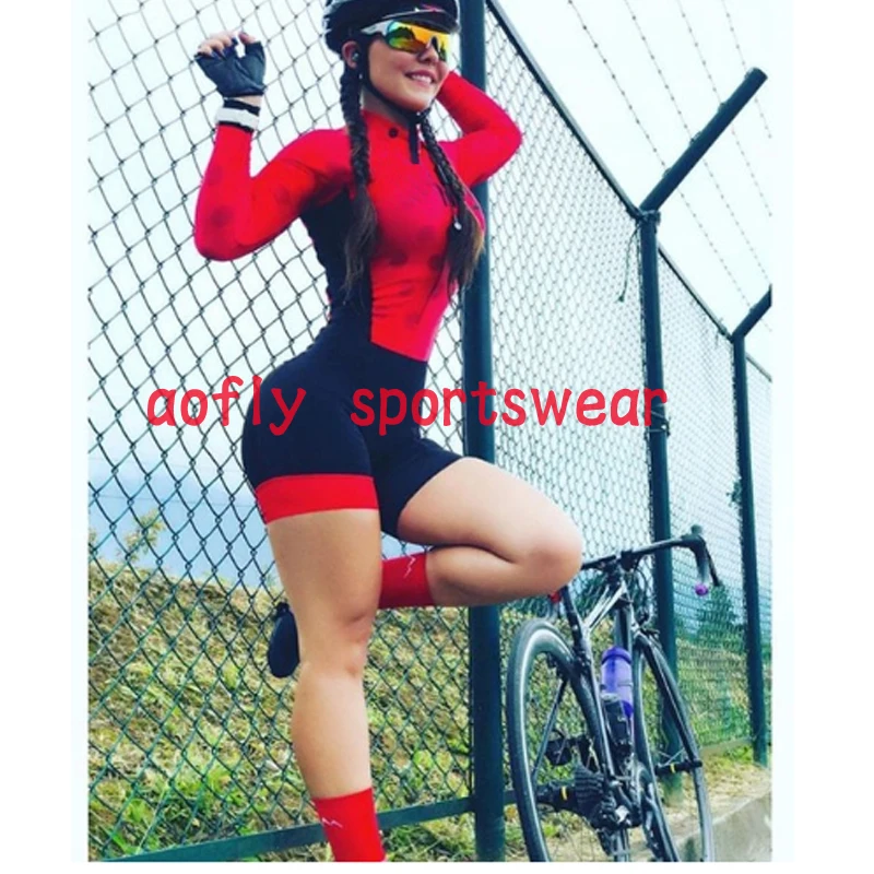 

Kafitt Team Jersey Women's Cycling Jumpsuit Cycling Clothes Long Sleeve Triathlon Female Set Women's Clothing With Free Shipping