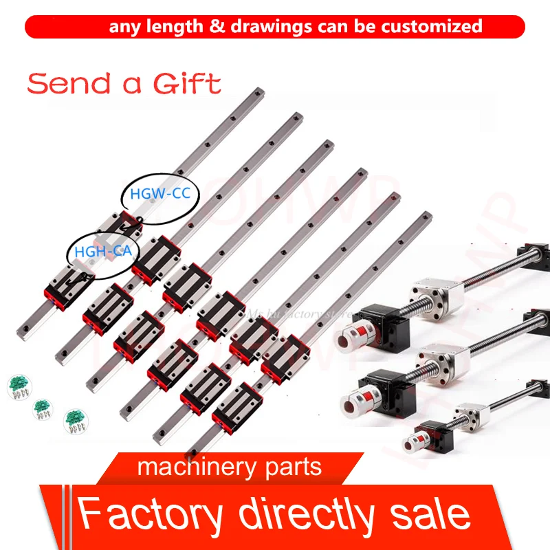 Бесплатная доставка HGR20 линейная направляющая 6 комплектов с 12 линейными