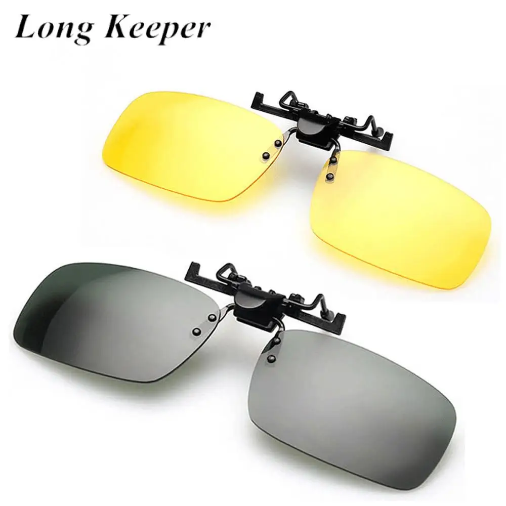 

Солнцезащитные очки с клипсой для мужчин и женщин, антибликовые солнечные очки для вождения с желтыми линзами, откидные очки с защитой от УФ...