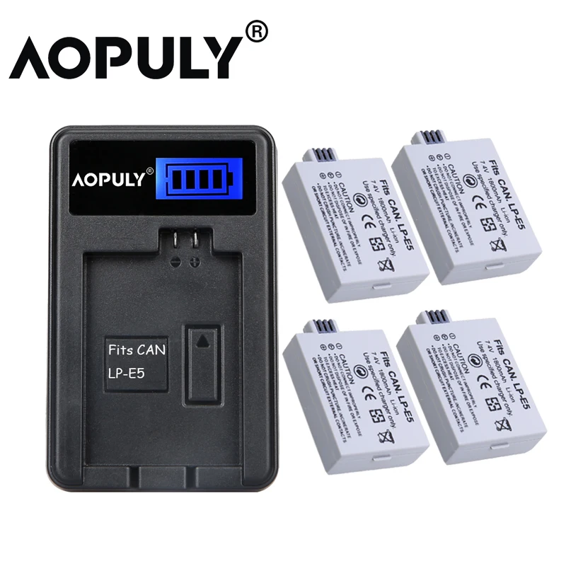 AOPULY LP E5 LPE5 Li Ion Батарея & Зарядное устройство Комплект для цифровой