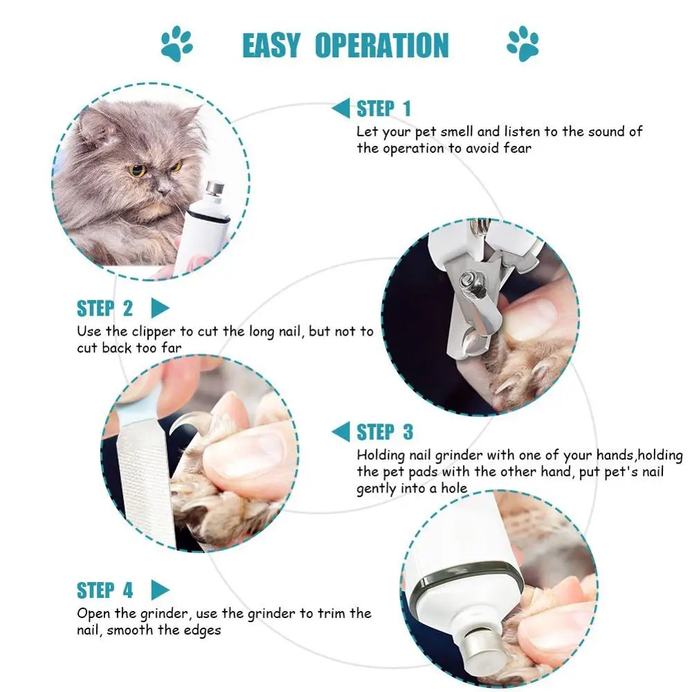 Птица ногтя дробилка электрическая Кошка Собака ногтей Уход за лошадьми файл