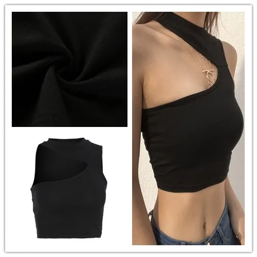 

Summer Women's Sexy Sleeveless Tank Top Halter Neck Strapless Bra Vest Blouse Solid Black Singlet Irregular Crop Top T-Shirt