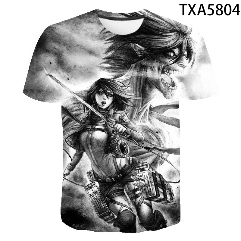 

2021 Summer Anime Attack On Titan 3D T Shirts Men Women Fashion Attack On Titan Printed T-shirt Cool Casual Tops Tee