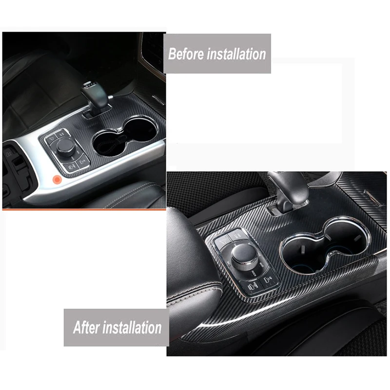 

for Jeep Grand Cherokee 2014+ Car Gear Shift Panel Decoration Cover Trim Frame Stickers Accessories, Carbon Fiber Color