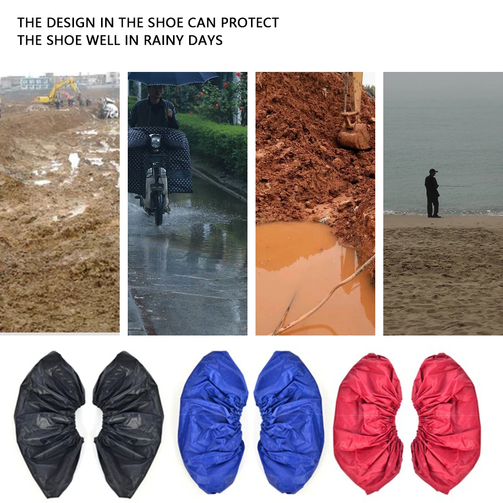 

10Pcs Shoe Cover Case Washable Non Slip Anti Dust Shoes Covers Solid Waterproof Rain Shoe Covers Organizer For Home Outdoor