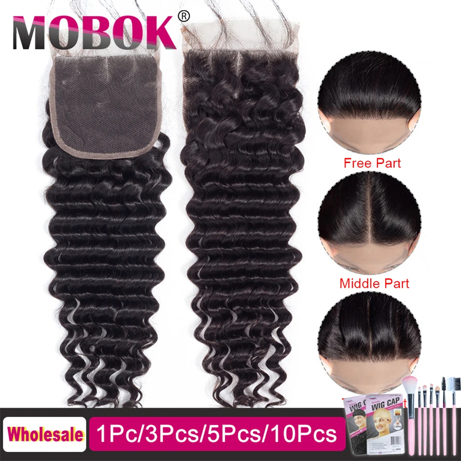 Накладные волосы с глубокой волной 100% натуральные Remy швейцарские кружевные