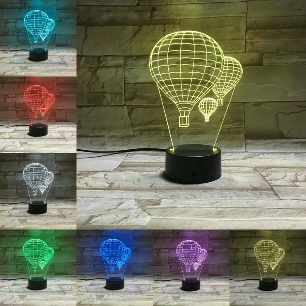3D USB автомобильный мотоцикл лампа песочный трактор горячий воздух баллон Ночной