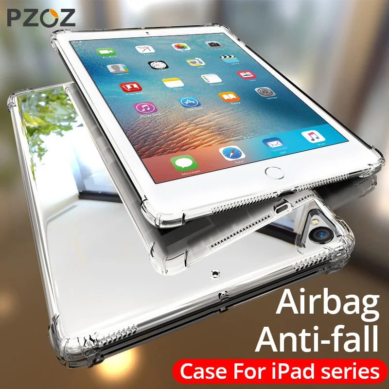 Чехол PZOZ для iPad Pro Air 10 2 5 9 7 дюйма 2020 2019 mini 3 4 силиконовый Ударопрочный Мягкий 11 12