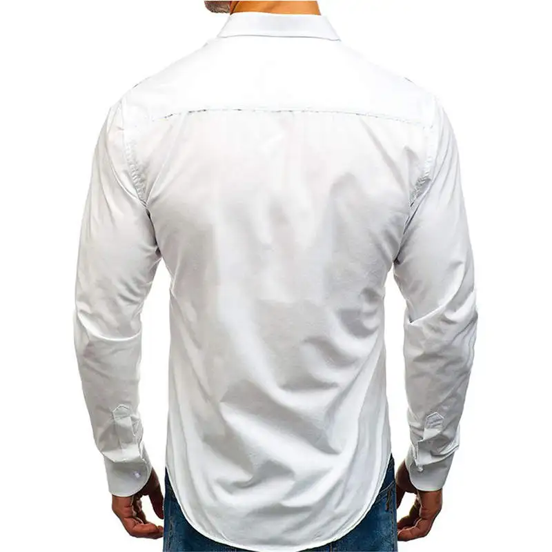 Новинка осени 2019 мужская рубашка с длинными рукавами простая строчка деловая