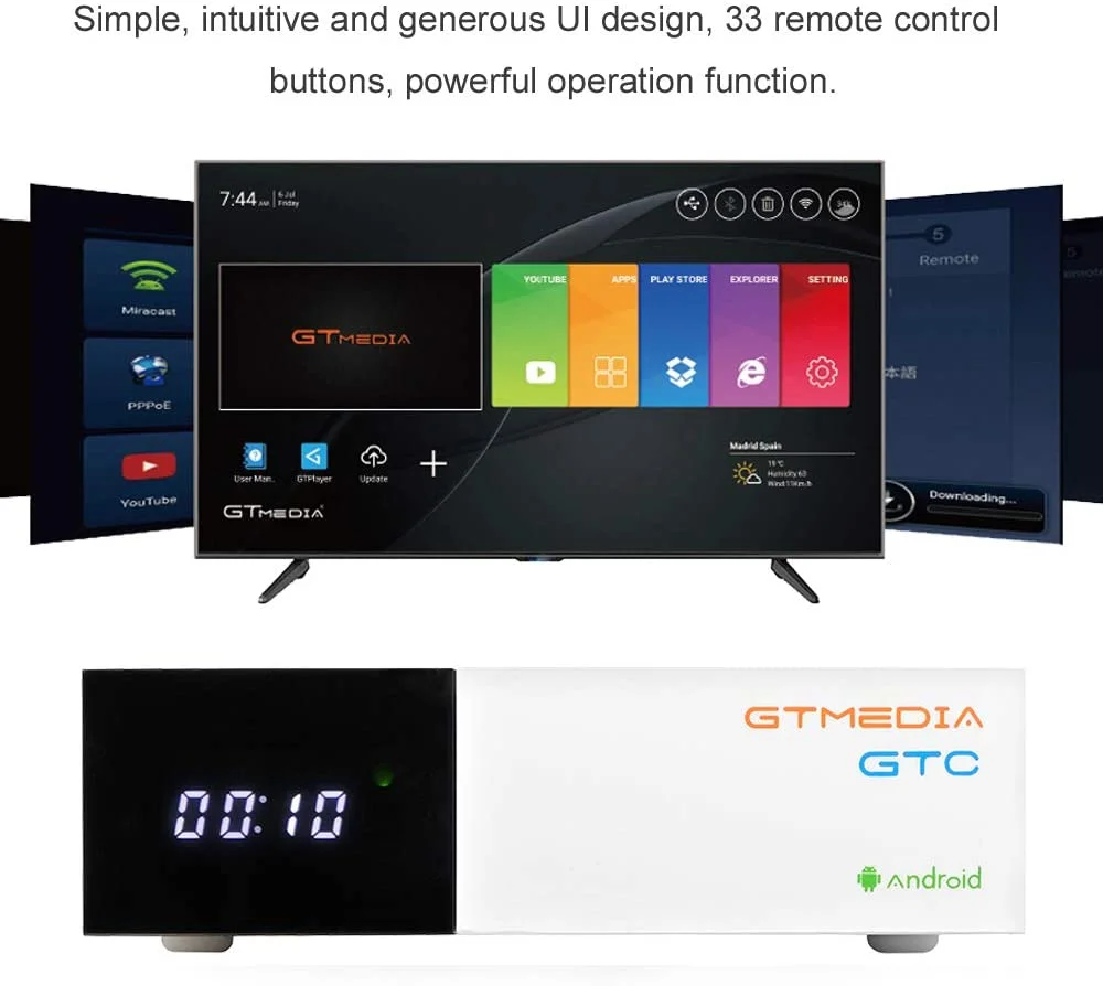 Gtmedia GTC Android ТВ коробка + наземного спутниковый приемник Combo тюнер DVB S T C Amlogic S912
