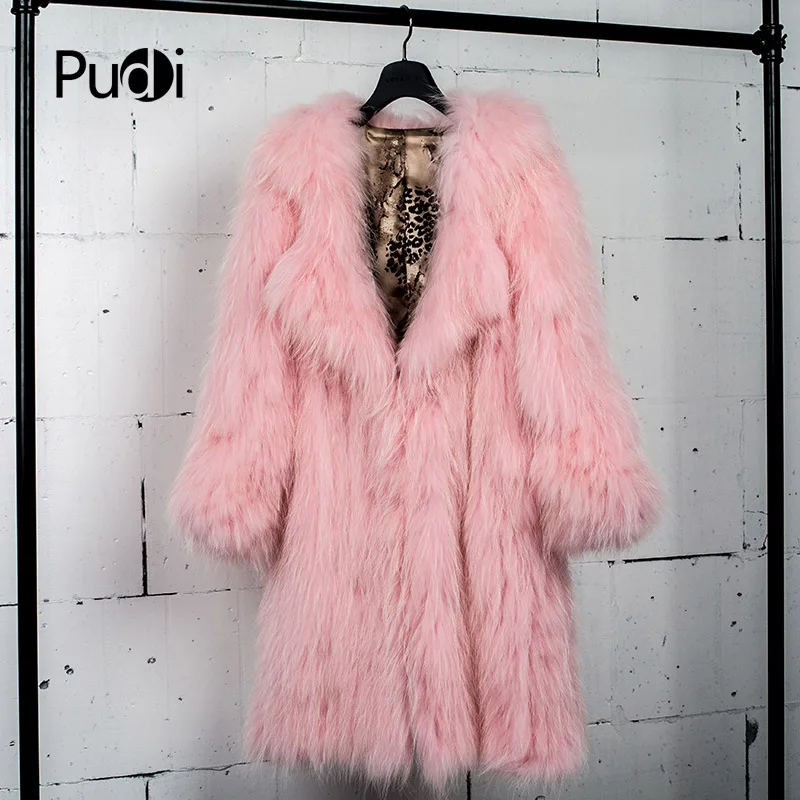 

CT7007 Knit Knitted 100% Real Raccoon Fur Coat Jacket With Collar Overcoat Russian Women's Genuine Fur Coat Long Style