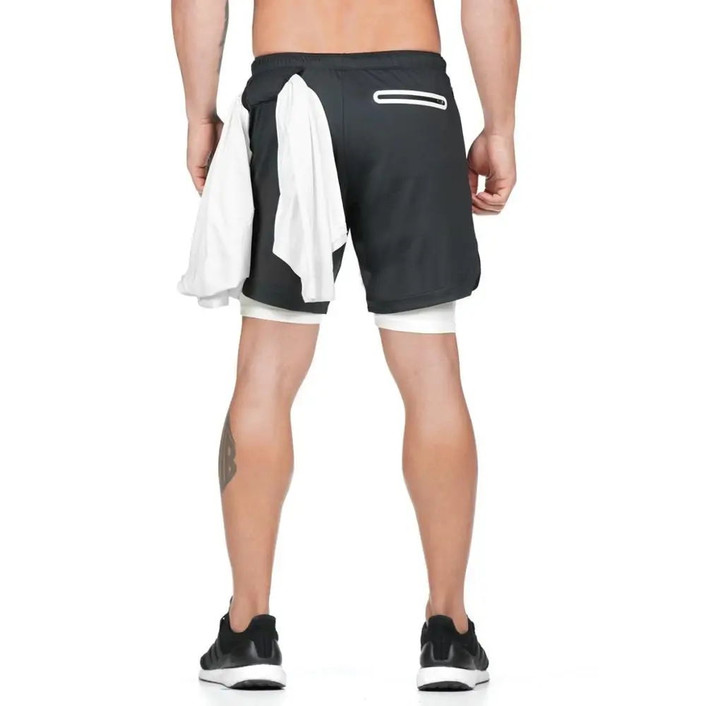 2020 Summer Running Shorts Men 2 in 1 Sports Jogging Fitness Shorts Training Quick Dry Mens Gym Men Shorts Sport gym Short Pants