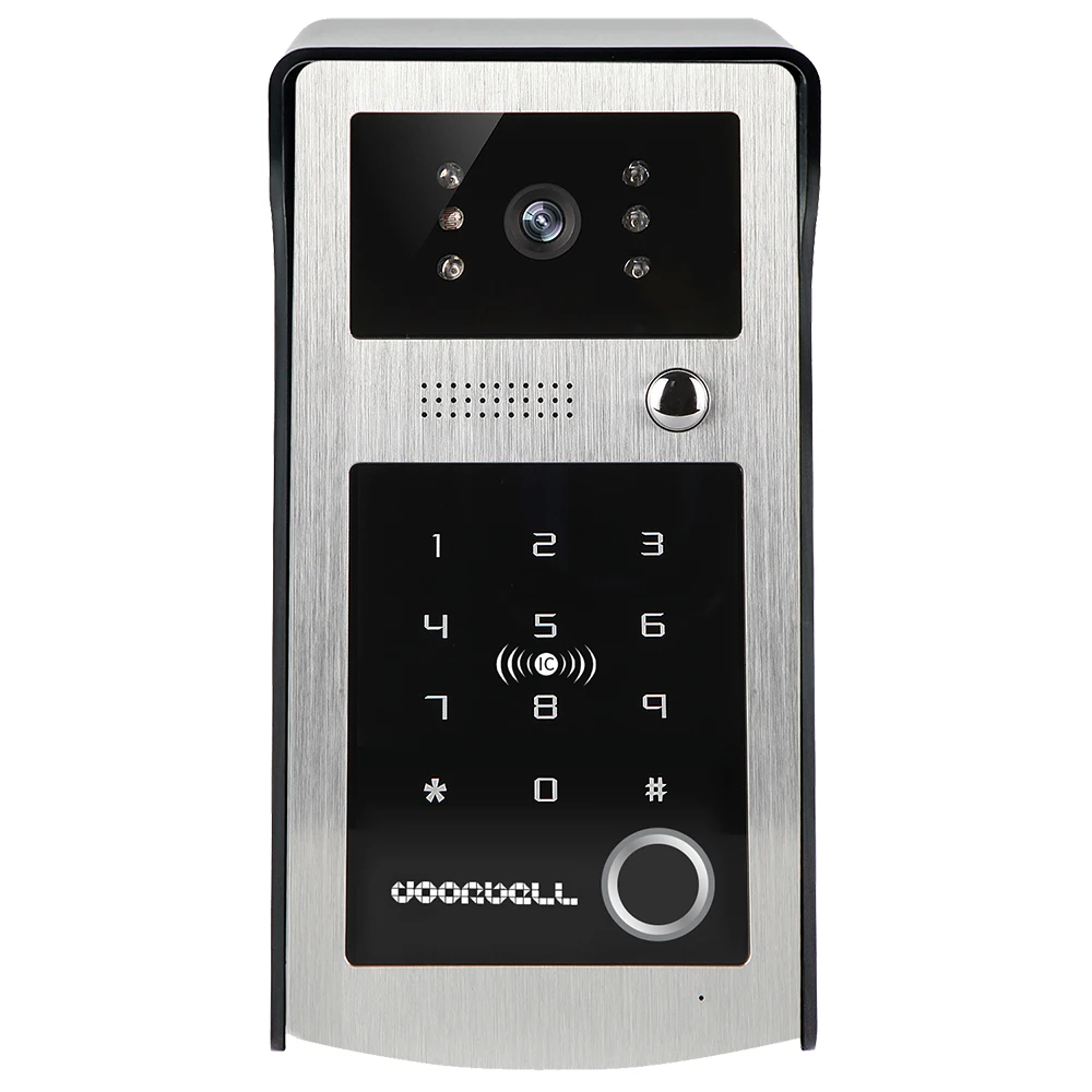 7-дюймовый видеодомофон со считывателем отпечатков пальцев дверной звонок с