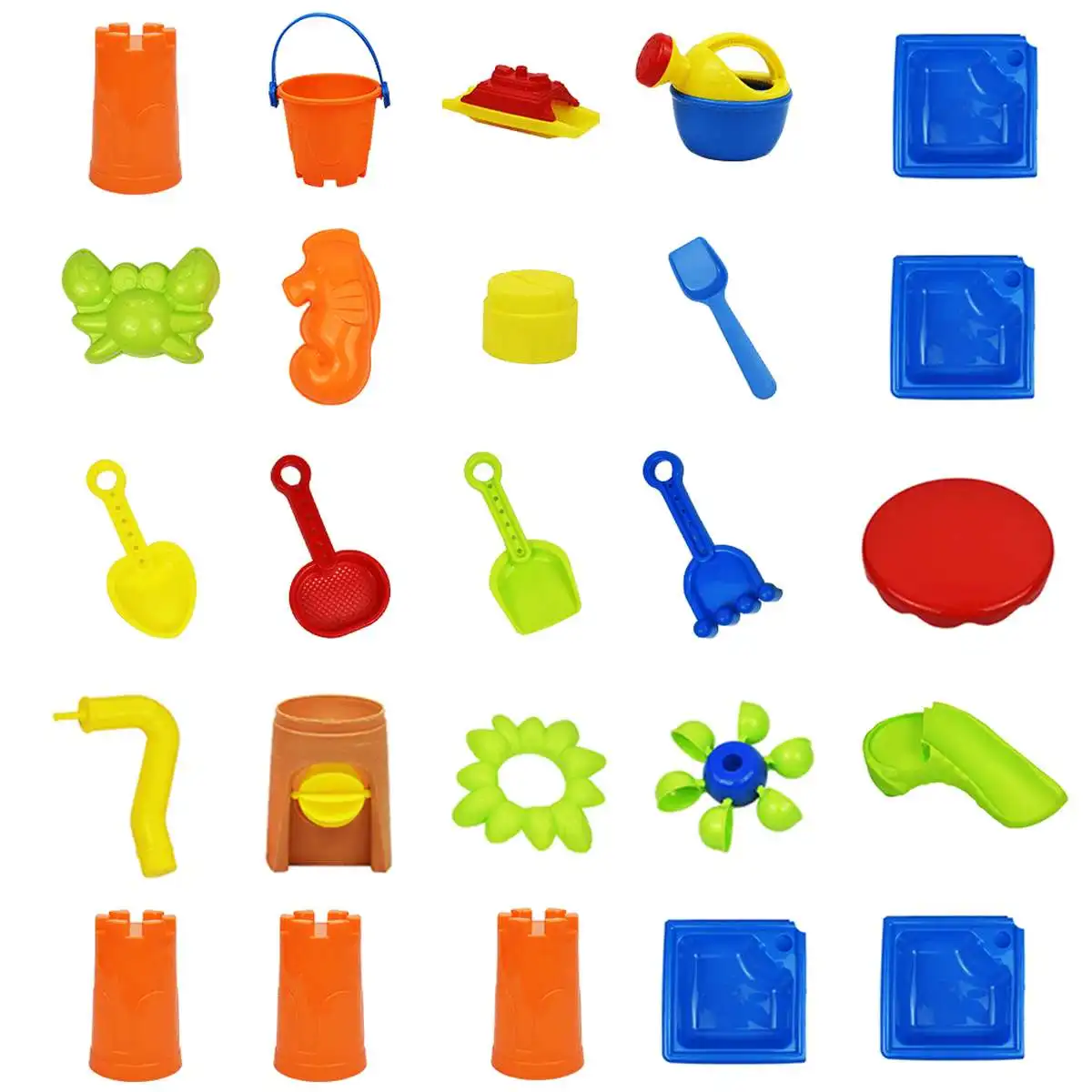 

25pcs Dredging Tool Sandglass Play Digging Pit Sand Water Table Funny Bucket Seaside Kids Gift Beach Toy Set Outdoor Games