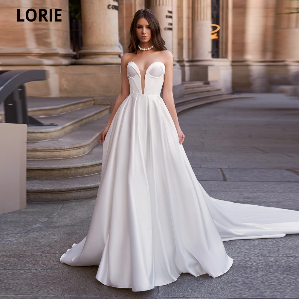 Свадебное платье с V образным вырезом без рукавов|Свадебные платья| |