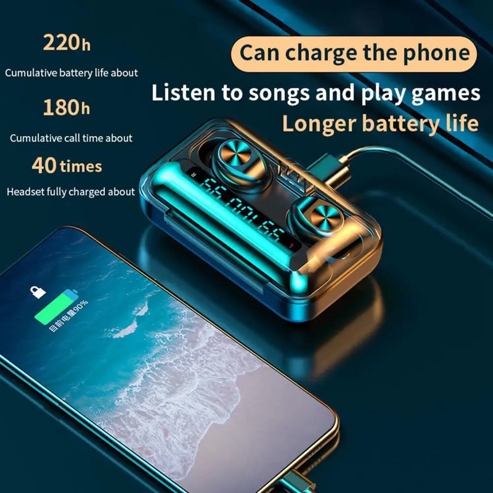 Беспроводные наушники 2020 Bluetooth 8d Touch TWS гарнитура музыкальные спортивные