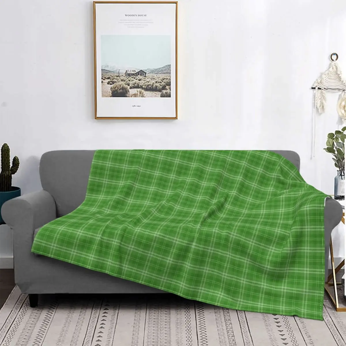 

Irish Shamrock Green Tartan Blanket Stripes Plaid Plush Warm Super Soft Flannel Fleece Throw Blankets For Sofa Bedspread Quilt