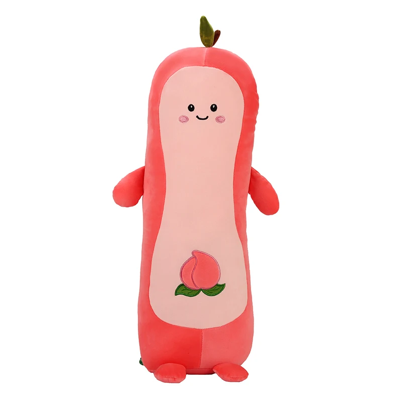 

New kawaii fruit plush toy cute plush soft peach kiwi children long pillow children sleeping pad birthday gift