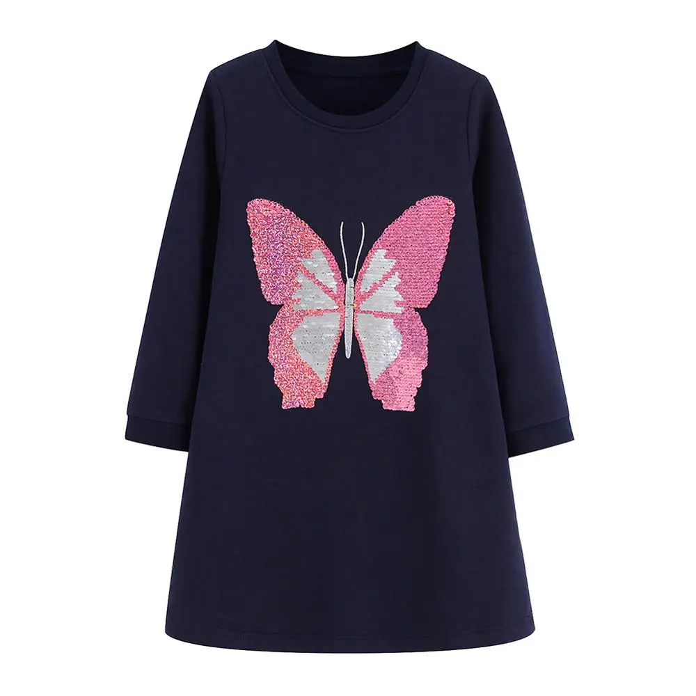 Платья для девочек платья малышек радужная одежда маленьких осенне-зимнее