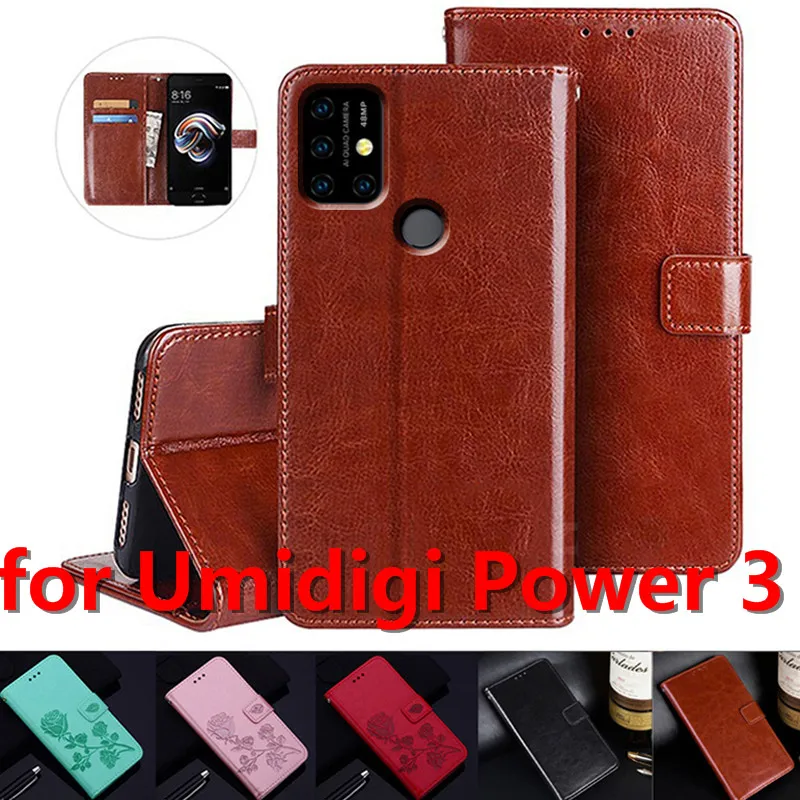 for umidigi power 3 case flip wallet leather phone cover on for umidigi power 3 чехолна magnetic card etui book fun