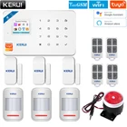 Беспроводная система сигнализации KERUI W181 домашняя система охранной сигнализации, с поддержкой мобильного приложения, GSM, Wi-Fi, цветной экран