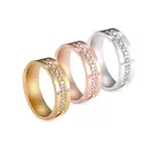 Skyrim парные кольца с прозрачным Цирконом женские кольца из нержавеющей стали цвета розового золота обручальное кольцо для годовщины