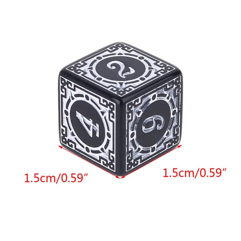 

10Pcs D6 Polyhedral Dice Square Edged Numbers 6 Sided Dices Beads Table Board Game for Bar Party D5QD
