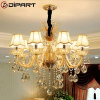 modern crystal chandelierluxury lighting for living room european lustre para with shade indoor pendant lamp home decorative